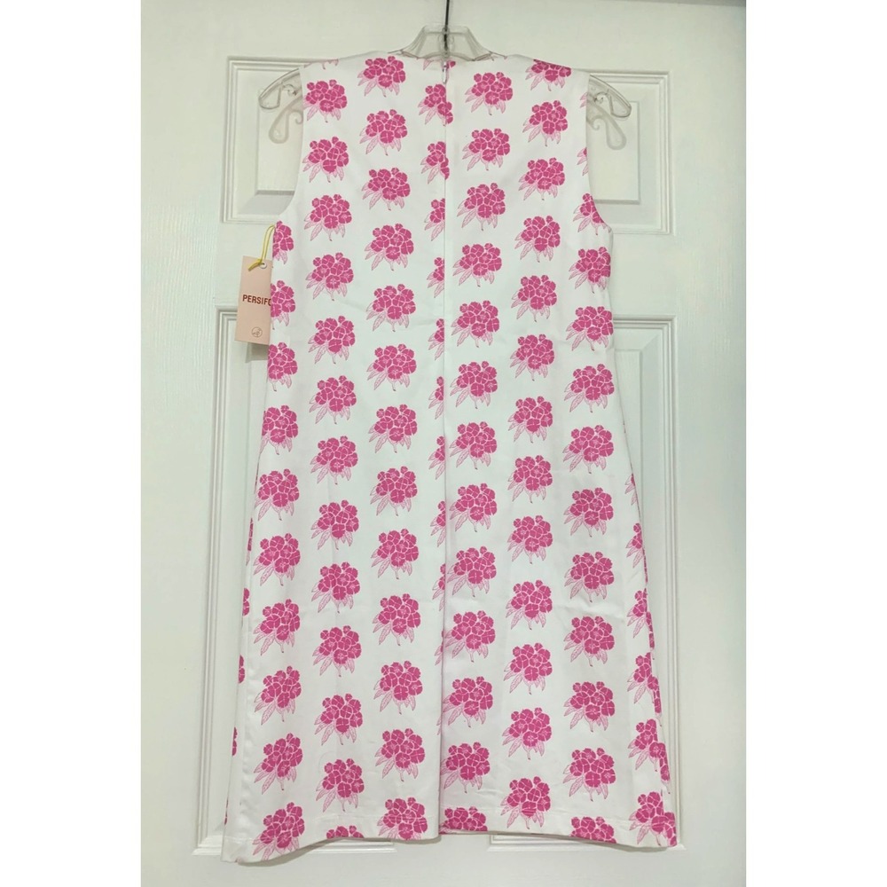 NWT Persifor Margot Stretch Cotton Shift Dress Small 0 2 4 Pink Verbena‎ Floral - Picture 4 of 9